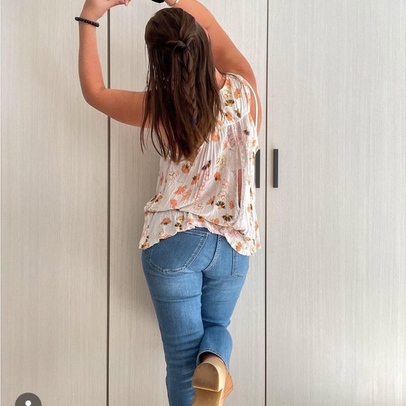 Free People Floral Tank Top - White and Orange - Picture 13 of 16